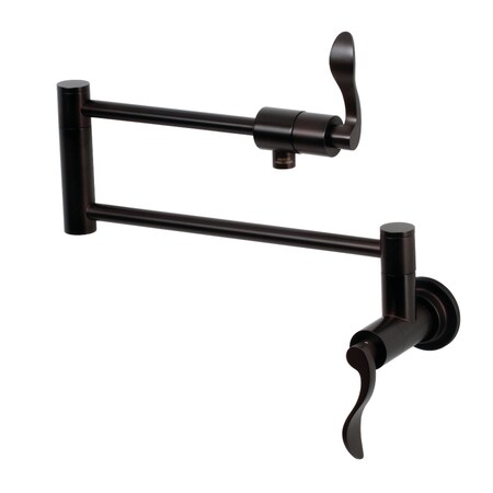 Kingston Brass KS4105DFL Wall Mount Pot Filler, Oil Rubbed Bronze KS4105DFL